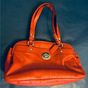 Coach Vintage Red Leather Penelope Domed Shoulder Tote Preloved❤️